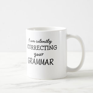Mig förmiddag som korrigerar tyst din grammatik kaffemugg