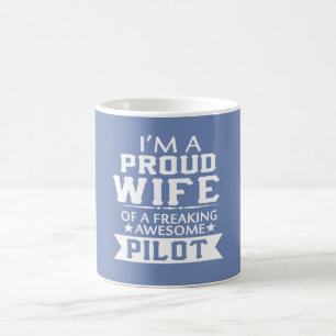 Mig förmiddag STOLT EN PILOTS FRU Kaffemugg