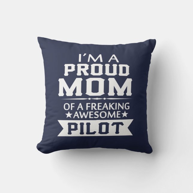 Mig förmiddag STOLT EN PILOTS MAMMA Kudde (Framsida)