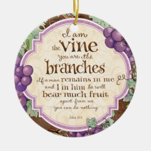 Mig förmiddag VineScriptureprydnaden Julgransprydnad Keramik
