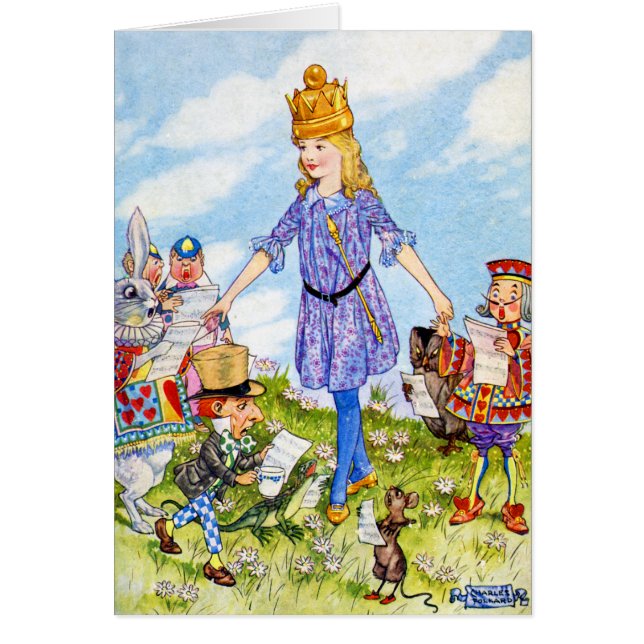 Mig förmiddagdrottning Alice i underland Hälsningskort (Framsidan)