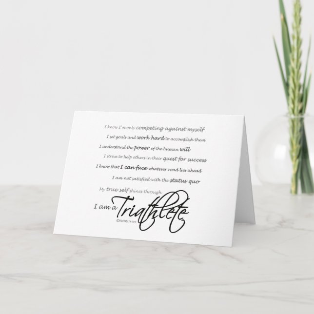 Mig förmiddagen en Triathlete - skriva Kort (Framsida)