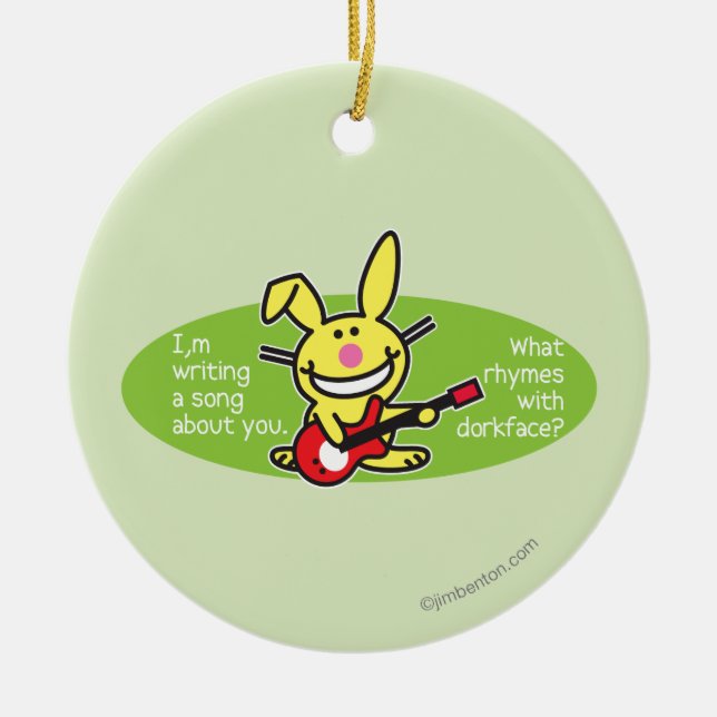 Mig förmiddaghandstil en sång julgransprydnad keramik (Framsidan)