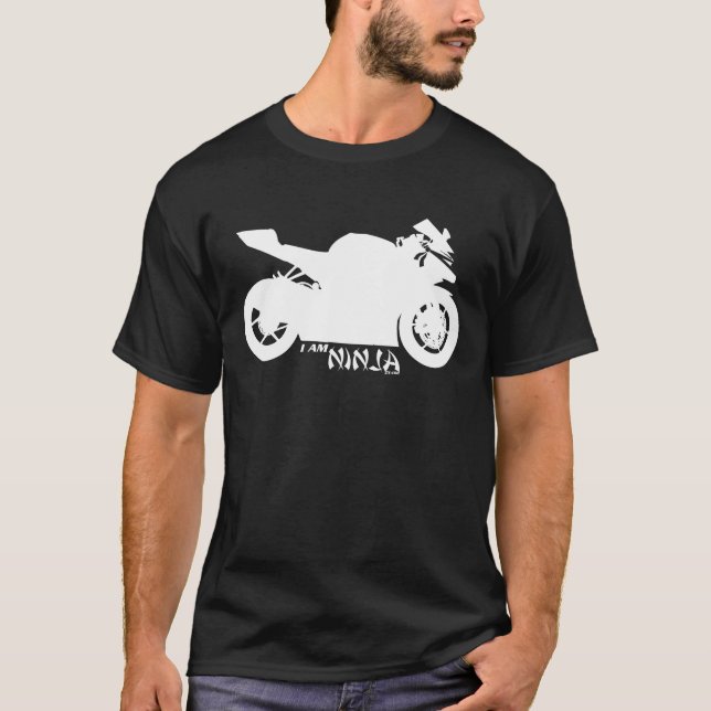 MIG FÖRMIDDAGNINJA ZX-10R - vitdesign Tee Shirt (Framsida)