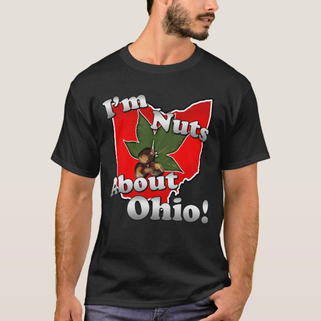 Mig förmiddagnöt om Ohio, roligt rött Buckeyenöt Tee Shirt (Framsida)
