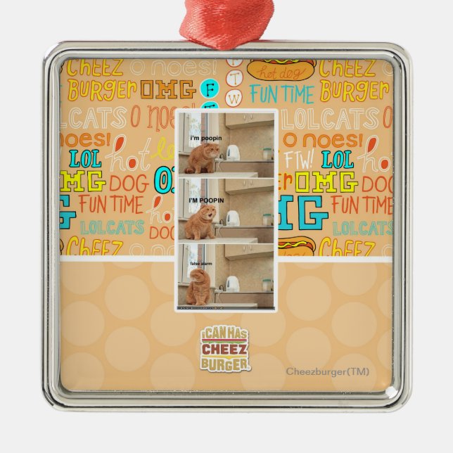 Mig förmiddagpoopin! julgransprydnad metall (Framsidan)