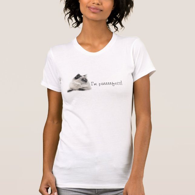 Mig förmiddagpurrrrfect! t-skjorta t-shirt (Framsida)