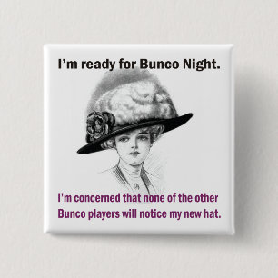 mig förmiddagredo för den Bunco natten Knapp