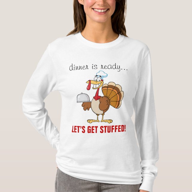 Mig förmiddagredo som äter thanksgivingmiddagen tee shirt (Framsida)