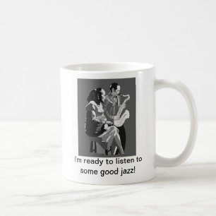 Mig förmiddagredo som lyssnar till någon bra jaz kaffemugg