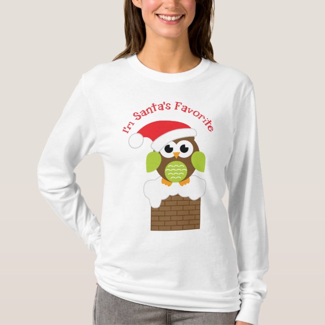 Mig förmiddagSantas favorit- uggla T-shirt (Framsida)