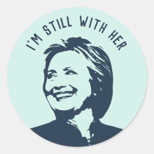 "Mig förmiddagstillbild med henne" Hillary Clinto Runt Klistermärke