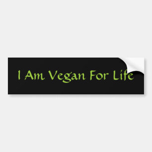 Mig förmiddagVegan för liv. Grönt. Slogan. Bildekal