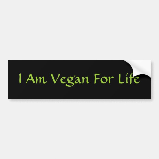 Mig förmiddagVegan för liv. Grönt. Slogan. Bildekal (Framsidan)