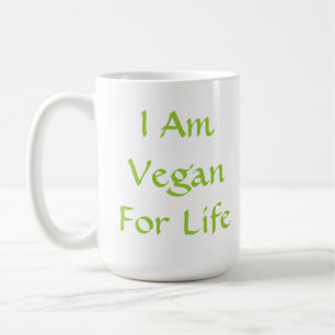 Mig förmiddagVegan för liv. Grönt. Slogan. Kaffemugg