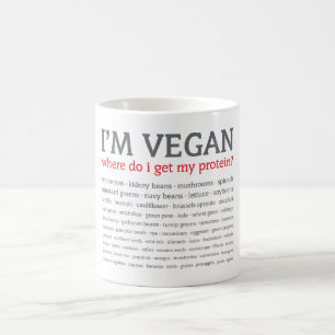 Mig förmiddagVegan: Var får jag mitt protein? Kaffemugg