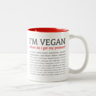 Mig förmiddagVegan: Var får jag mitt protein? Två-Tonad Mugg