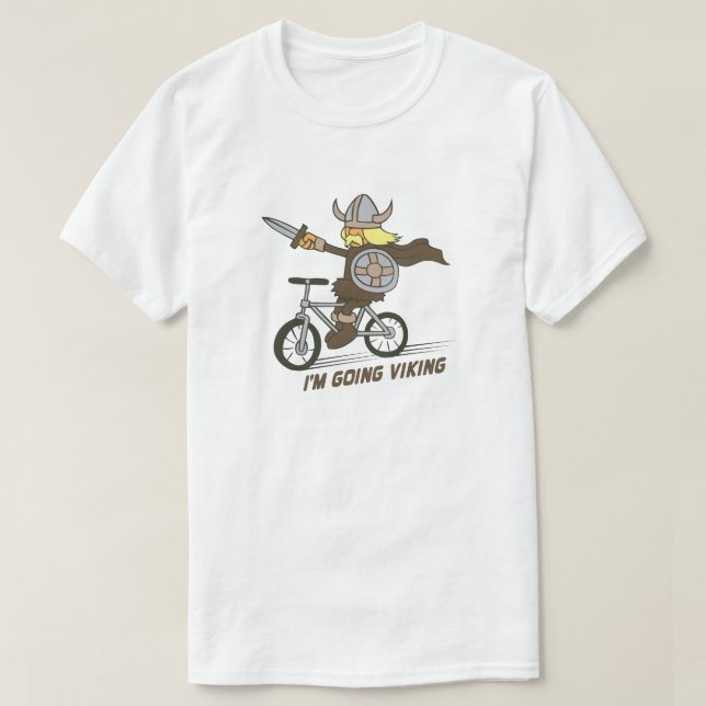 Mig gående Viking för förmiddag roligt ordlekt T Shirt (Design framsida)