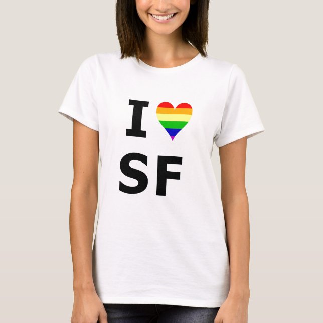 Mig glad hjärta San Francisco Tee Shirt (Framsida)