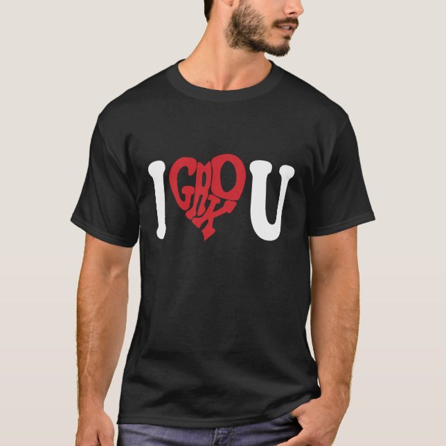 Mig Grok dig - mörk T-shirt (Framsida)