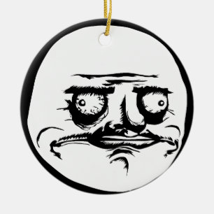 Mig Gusta ansikte Meme Julgransprydnad Keramik