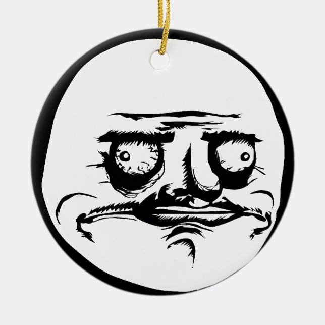 Mig Gusta ansikte Meme Julgransprydnad Keramik (Framsidan)