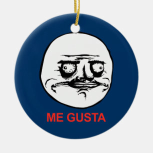 Mig Gusta ansikte Meme Julgransprydnad Keramik