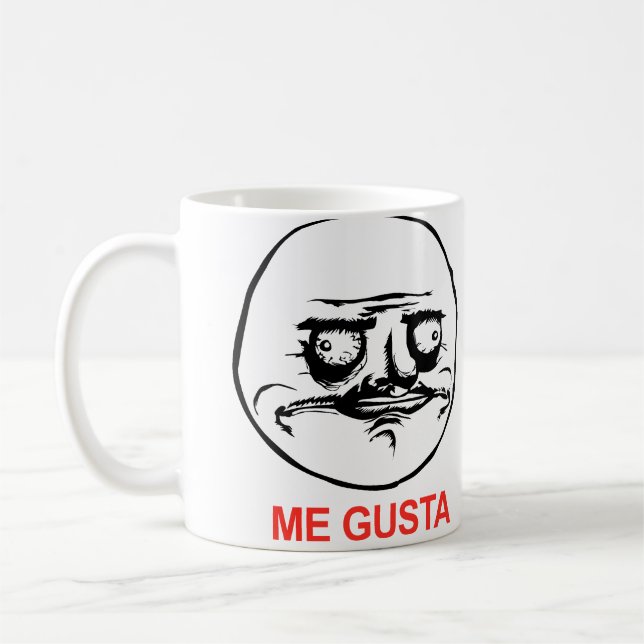 Mig Gusta ansikte Meme Kaffemugg (Vänster)