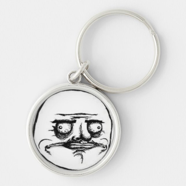 Mig Gusta Keychain Rund Silverfärgad Nyckelring (Framsidan)