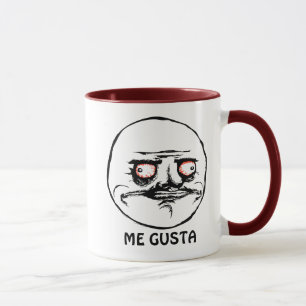 Mig Gusta som rasar komiskt ansikte Mugg
