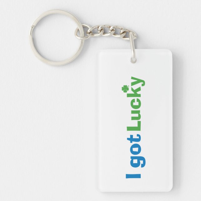 "Mig har lyckliga" tvåsidiga Keychain (Framsidan)