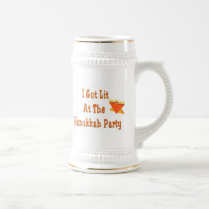 Mig har som tändas på det Hanukkah partyet Stein Sejdel