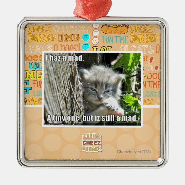 Mig haz ett tokigt julgransprydnad metall (Framsidan)