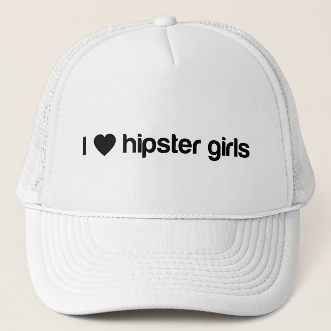 Mig hipsterflickor (för hjärta) truckerkeps (Framsida)