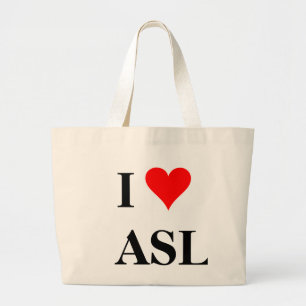 Mig (hjärta) ASL Jumbo Tygkasse