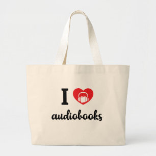 Mig hjärta Audiobooks (den svart designen) Jumbo Tygkasse