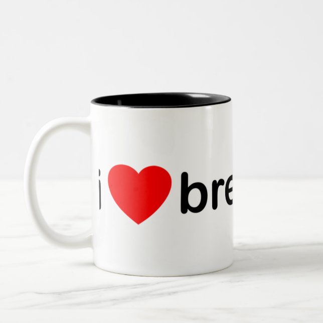 Mig hjärta Breakbeat Två-Tonad Mugg (Vänster)