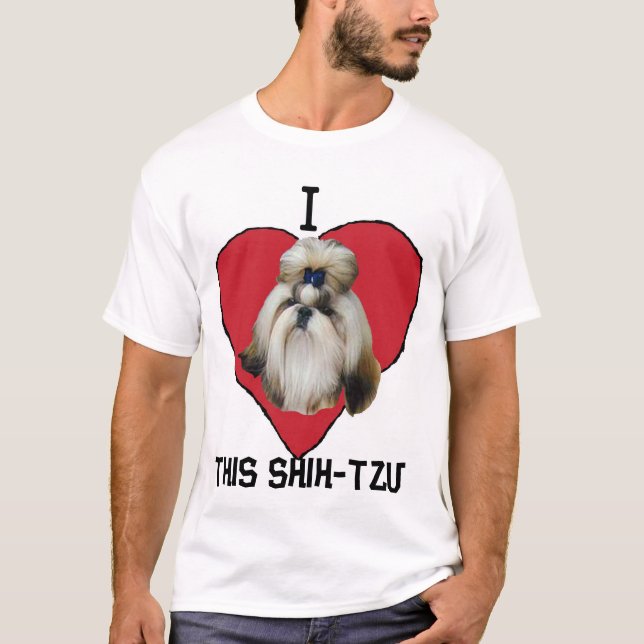 MIG HJÄRTA DENNA SHIH-TZU T-SHIRT (Framsida)
