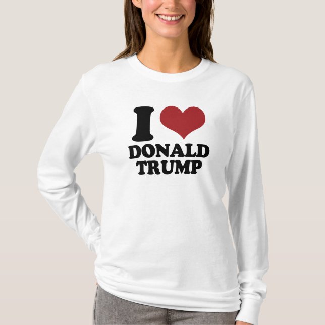Mig hjärta Donald Trump T Shirt (Framsida)