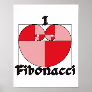 Mig hjärta Fibonacci Poster
