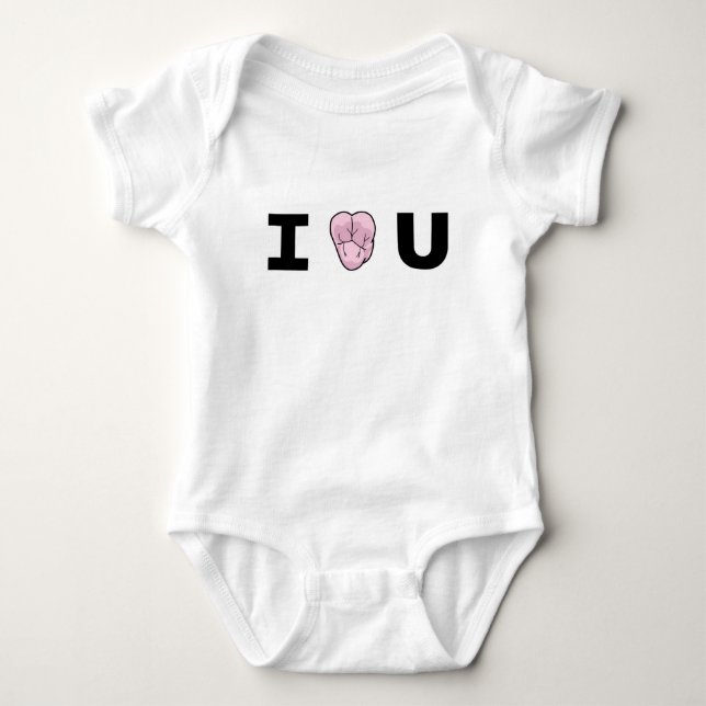 "Mig [Hjärta-Forma-Kindtanden} U-" babyranka Tee (Framsida)