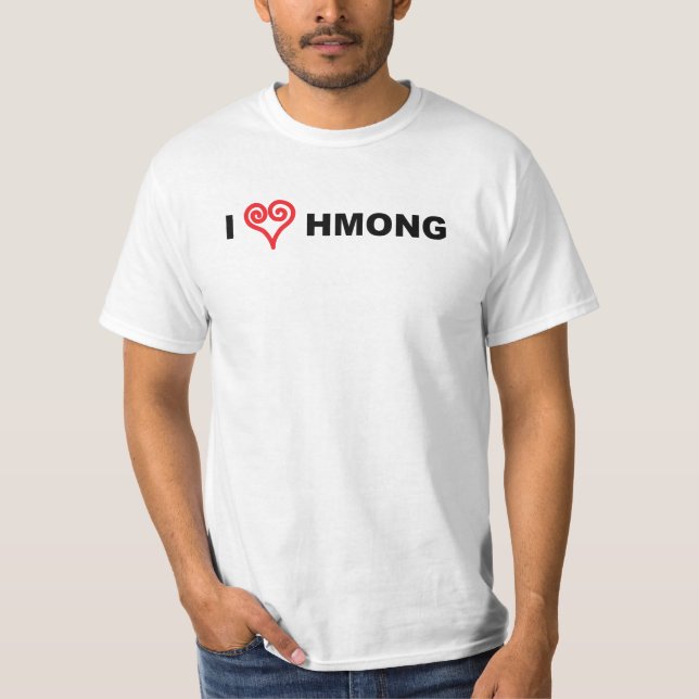Mig hjärta Hmong T Shirt (Framsida)