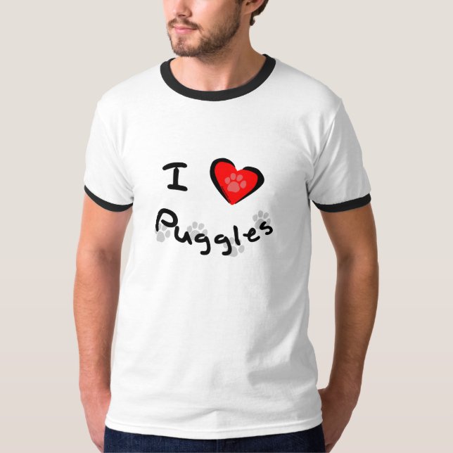 Mig hjärta - kärlek Puggles Tee Shirt (Framsida)