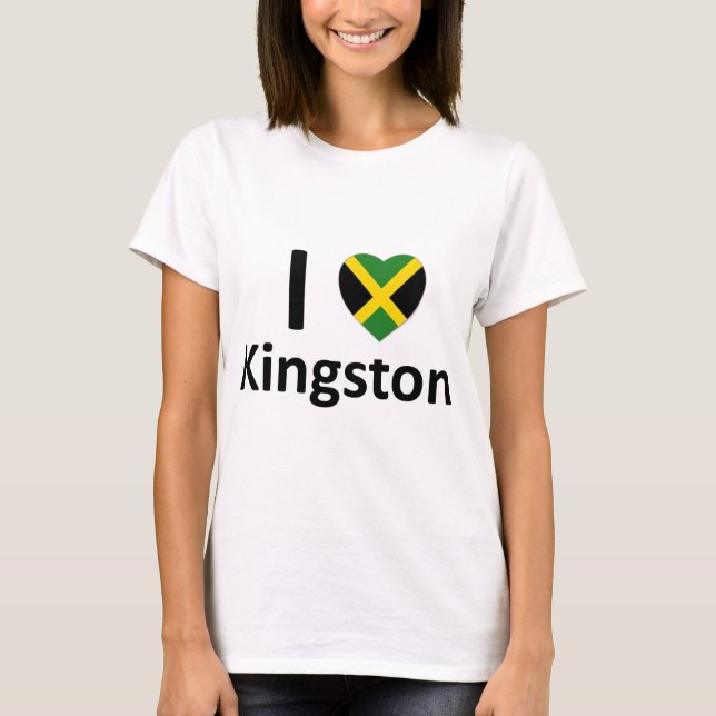Mig hjärta Kingston (Jamaica) Tee Shirt (Framsida)