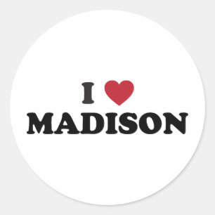 Mig hjärta Madison Wisconsin Runt Klistermärke
