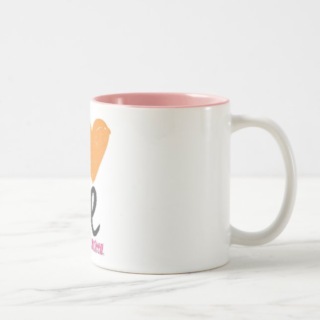 Mig hjärta mig som är orange Två-Tonad mugg (Höger)