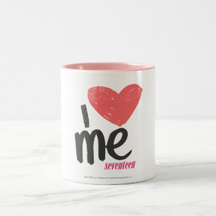 Mig hjärta mig som är rosa Två-Tonad mugg