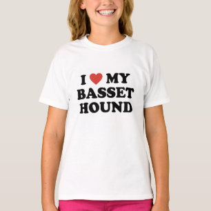 Mig hjärta min BassethundT-tröja Tee Shirt