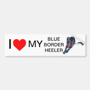 Mig hjärta min blåttgräns Heeler Bildekal