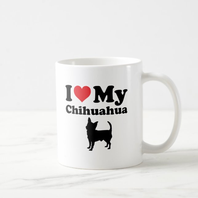 Mig hjärta min chihuahua kaffemugg (Höger)